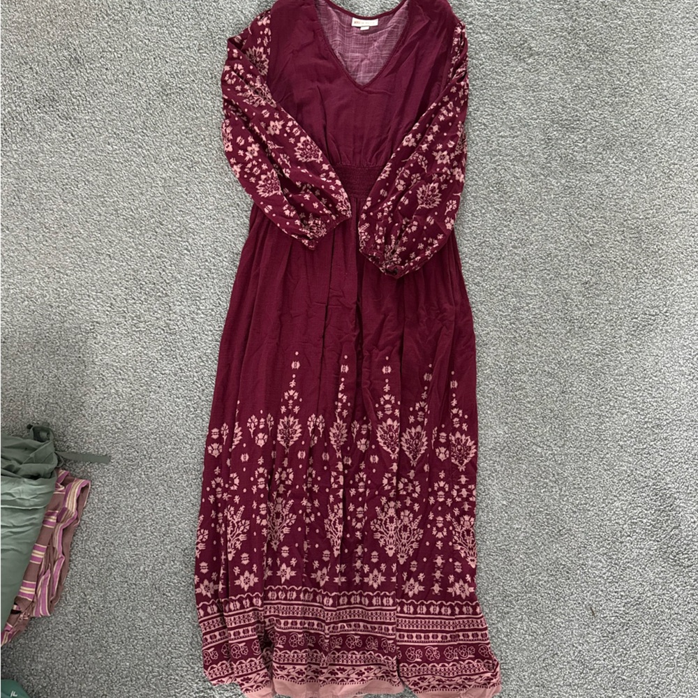 Purple and pink floral maxi dress